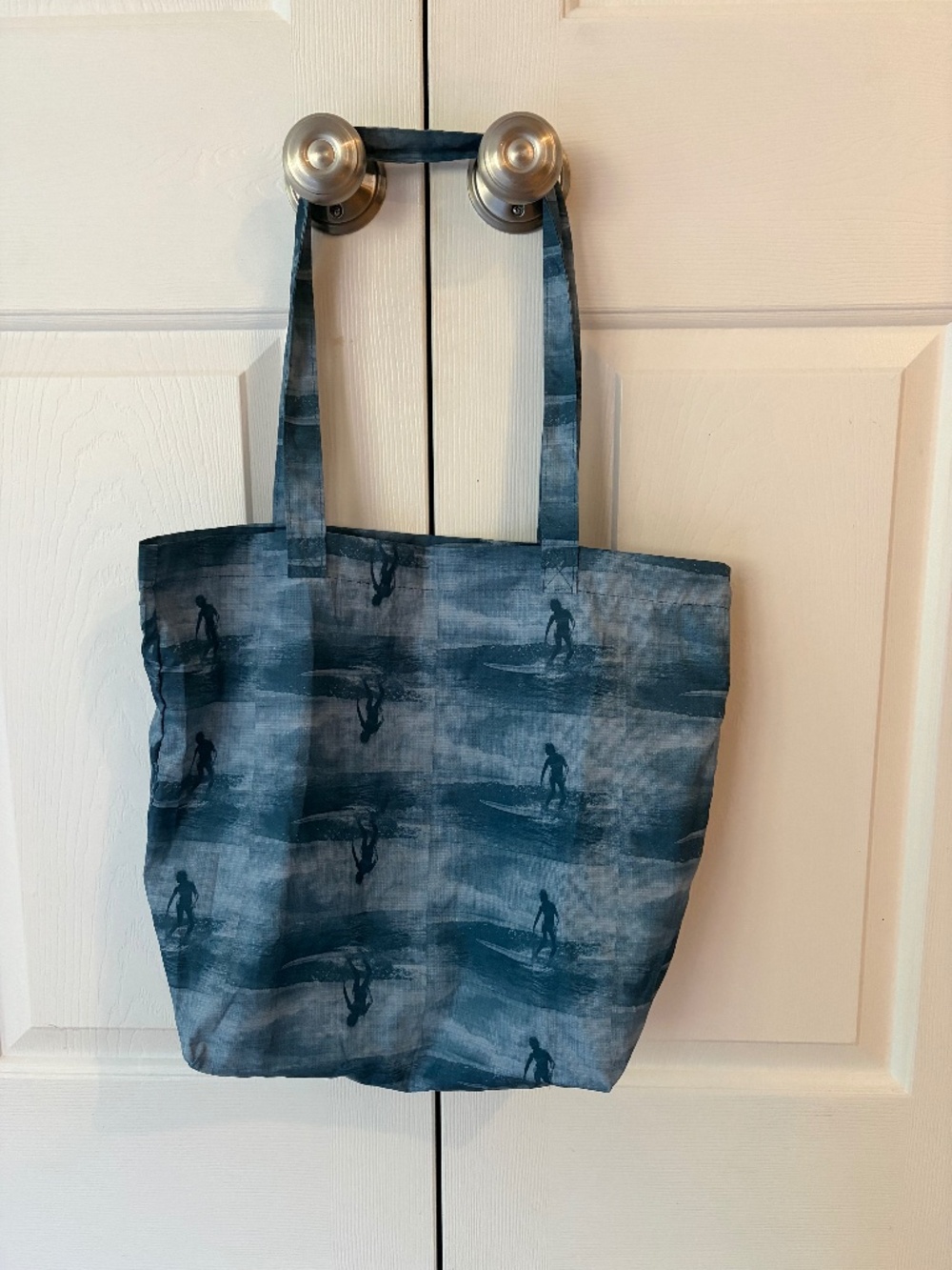 Madewell Blue Surfer Reusable Tote Bag w/ Lightweight Foldable Matching Pouch